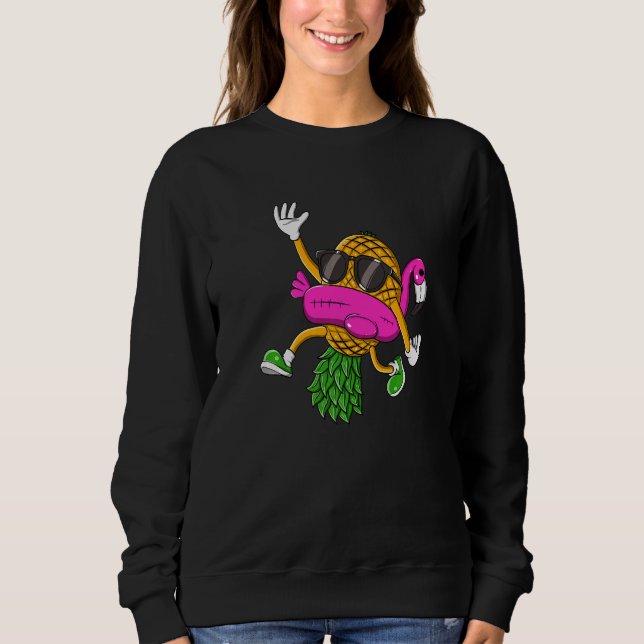 Upside Down Pineapple Swinger Flamingo for Men Wom Sweatshirt (Front)