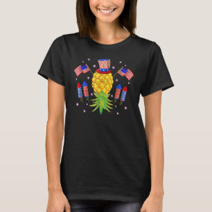 Upside Down Pineapple Swinger Power 4th Of July US T-Shirt