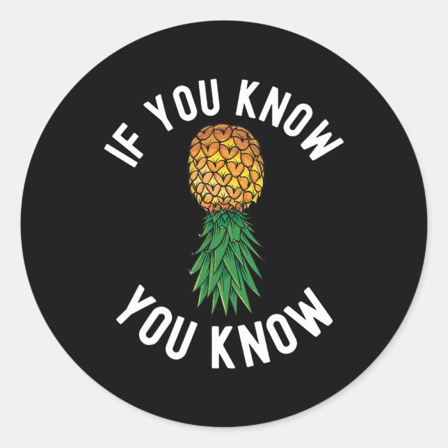 Upside Down Pineapple Swingers Party Bisexual Bi N Classic Round Sticker (Front)