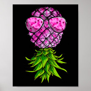 Upside Down Pink Ribbon Breast Cancer Awareness Poster