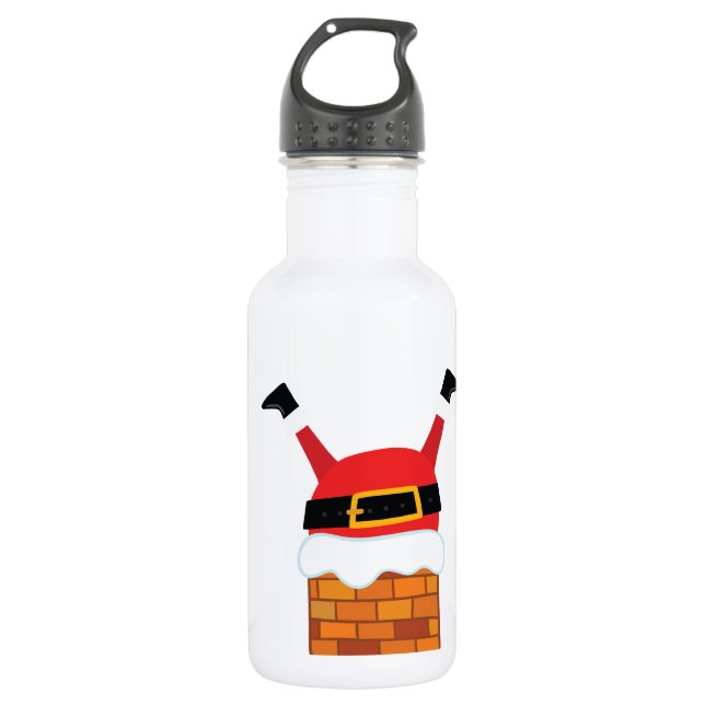 Upside Down Santa 532 Ml Water Bottle (Front)