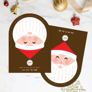 Upside Down Santa Corporate Brown Christmas Card