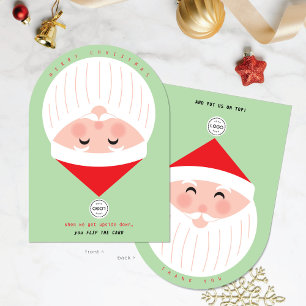 Upside Down Santa Corporate Mint Christmas Card