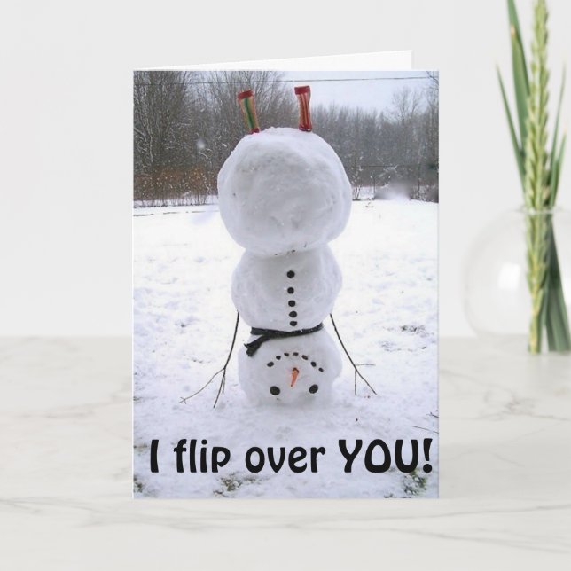 UPSIDE DOWN SNOWMAN FLIPS FOR YOU BIRTHDAY CARD (Front)