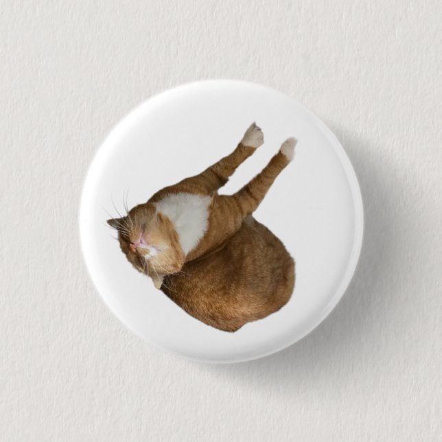 Upside-Down Sunshine Cat 3 Cm Round Badge (Front)