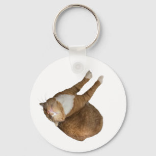 Upside-Down Sunshine Cat Key Ring