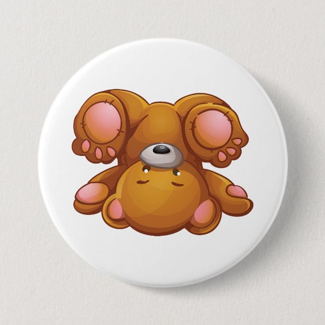 Upside Down Teddy Bear 7.5 Cm Round Badge (Front)