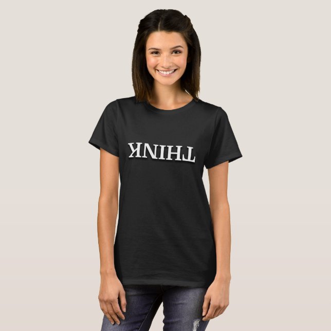 Upside Down THINK Shirt | AA Slogan Tee (Front Full)
