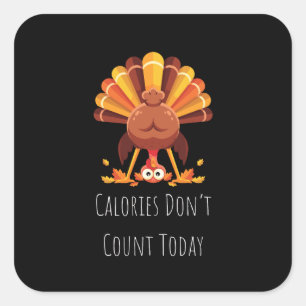 Upside Down Turkey Thanksgiving Square Sticker