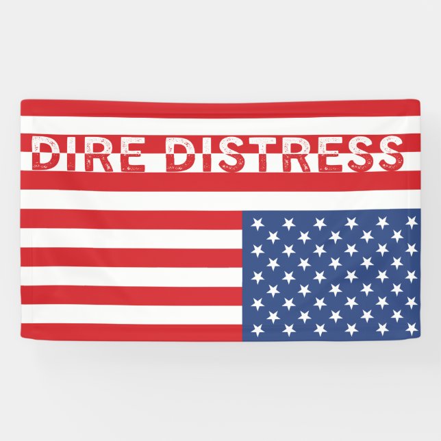Upside Down USA Flag:Dire Distress Banner (Horizontal)