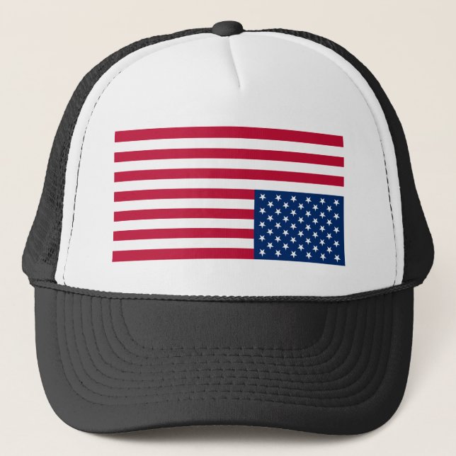 Upside Down USA Flag (Distress Signal) Trucker Hat (Front)