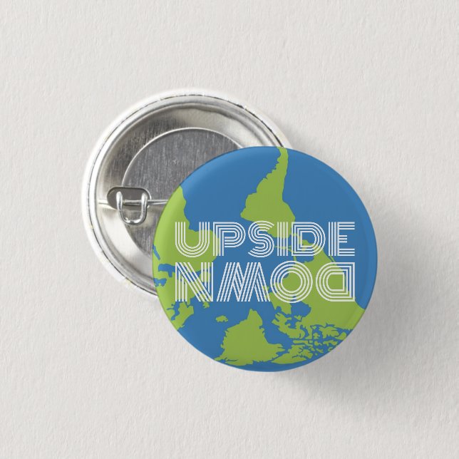 Upside-Down World Button (Front & Back)