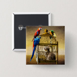 Upside-Down World of the Gilded Cage 15 Cm Square Badge