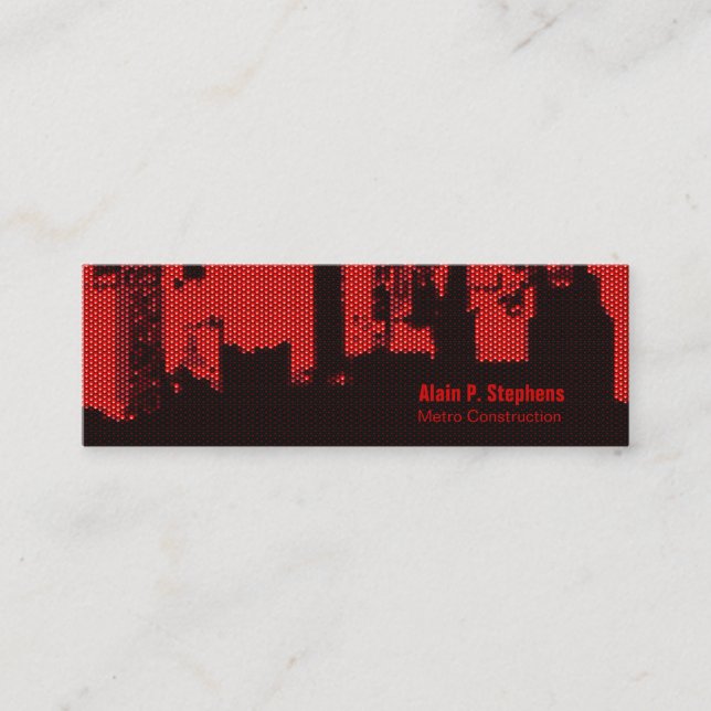 Upside Downtown LED Horizontal Skinny Mini Business Card (Front)