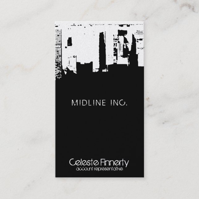 Upside Downtown Skyline Business Card (Front)