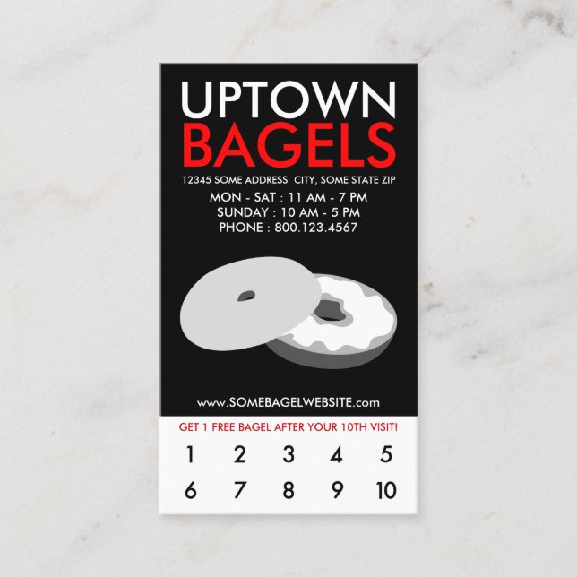 uptown bagels loyalty card (Front)