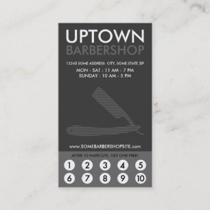 uptown barber razor loyalty card
