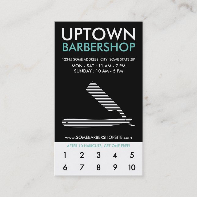 uptown barbers loyalty card (Front)