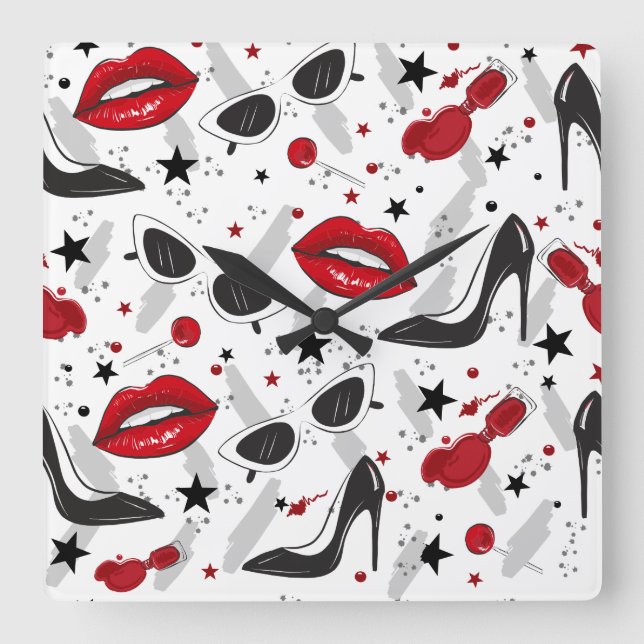 Uptown Girl Square Wall Clock (Front)