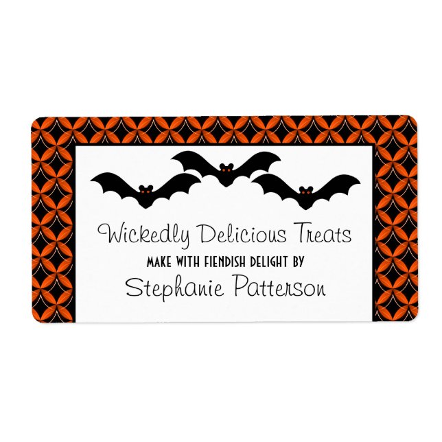 Uptown Glam Bats Halloween Baking Labels (Front)