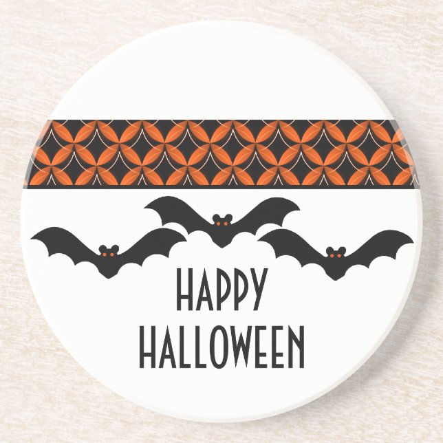 Uptown Glam Bats Halloween Coaster (Front)