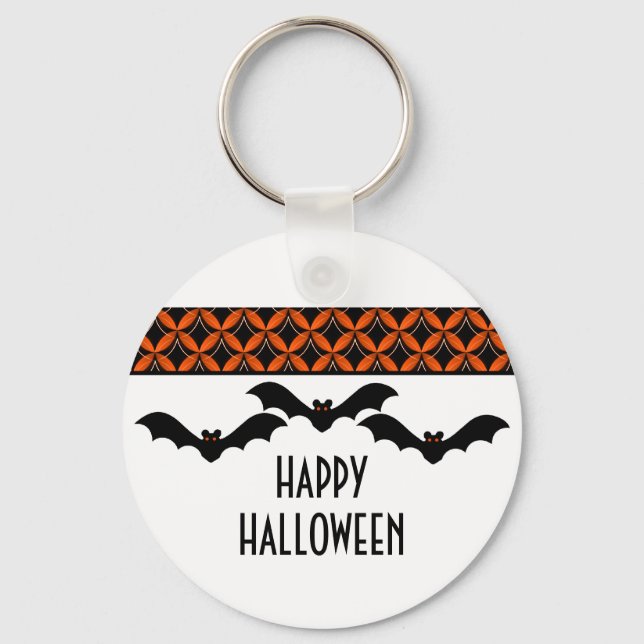 Uptown Glam Bats Halloween Keychain (Front)