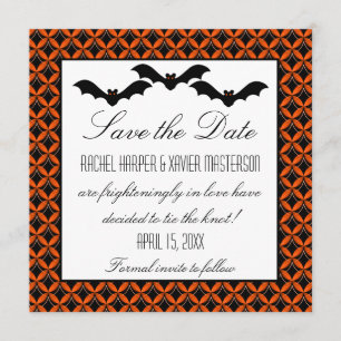 Uptown Glam Bats Halloween Save the Date Invite