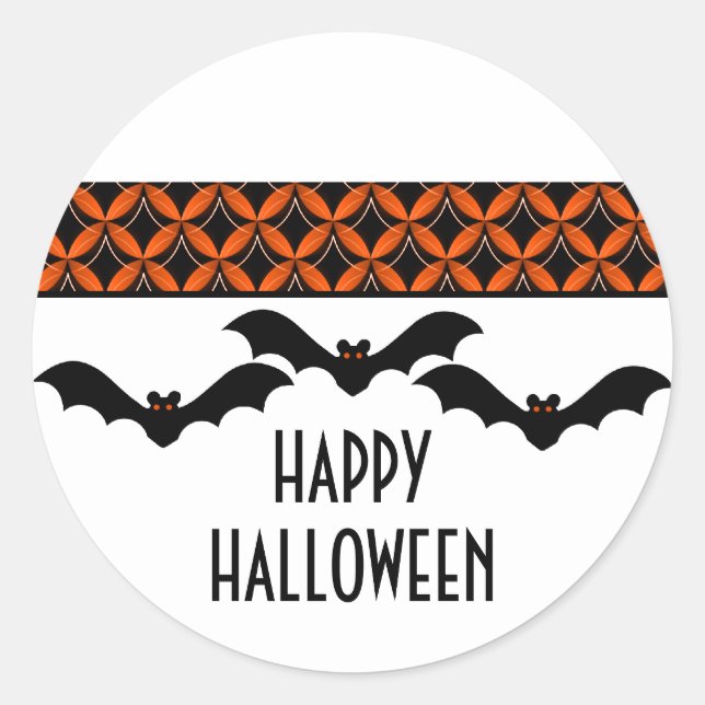 Uptown Glam Bats Halloween Stickers (Front)