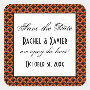 Uptown Glam Halloween Save the Date Stickers
