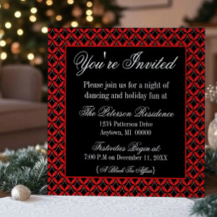 Uptown Glam Holiday Party Invitation, Red Invitation