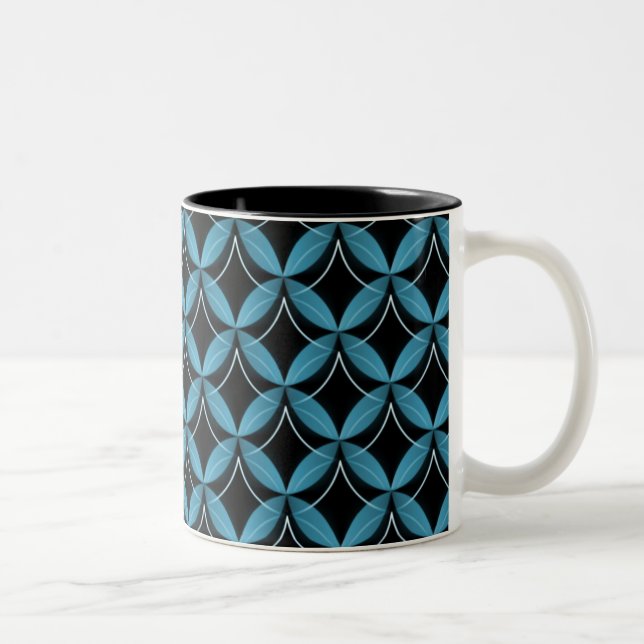 Uptown Glam Mug, Electric Blue Two-Tone Coffee Mug (Right)