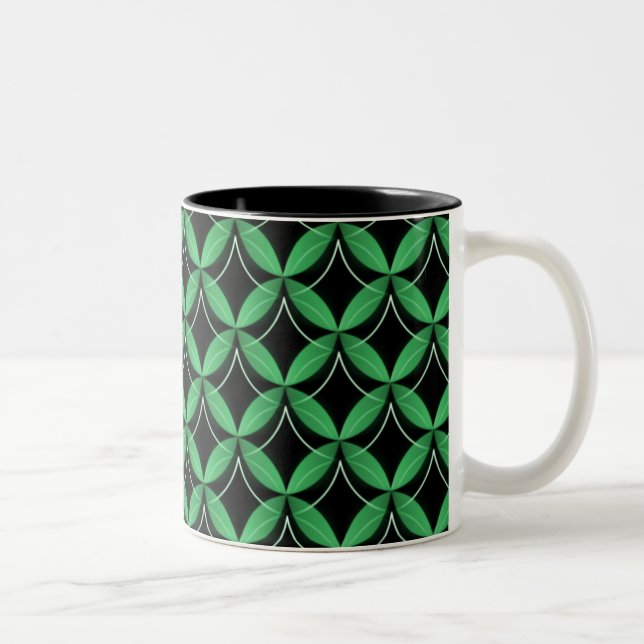 Uptown Glam Mug, Emerald Green Two-Tone Coffee Mug (Right)