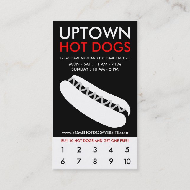 uptown hot dogs loyalty (Front)