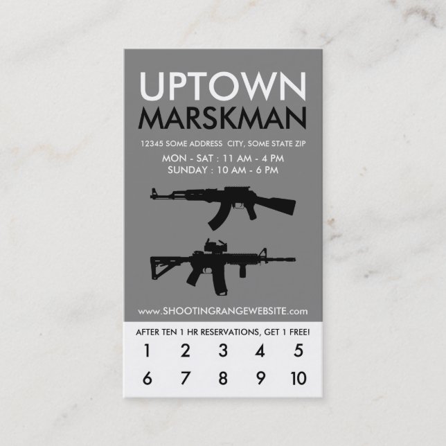 uptown marksman loyalty card (Front)