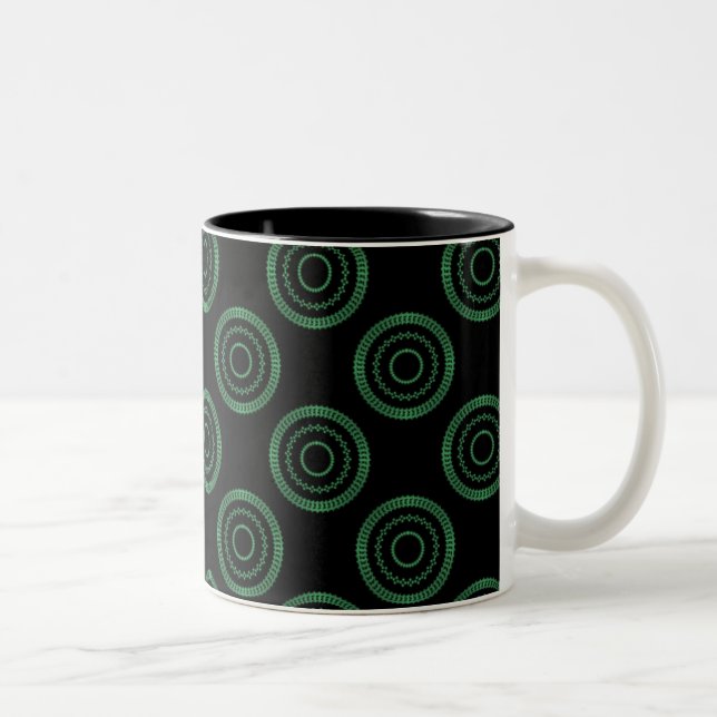 Uptown Posh Mug, Bright Green Two-Tone Coffee Mug (Right)