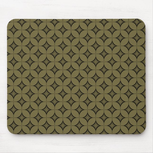 Uptown Retro Mousepad, Olive Green Mouse Pad (Front)
