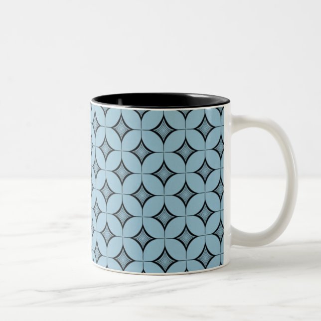 Uptown Retro Mug, Light Blue Two-Tone Coffee Mug (Right)