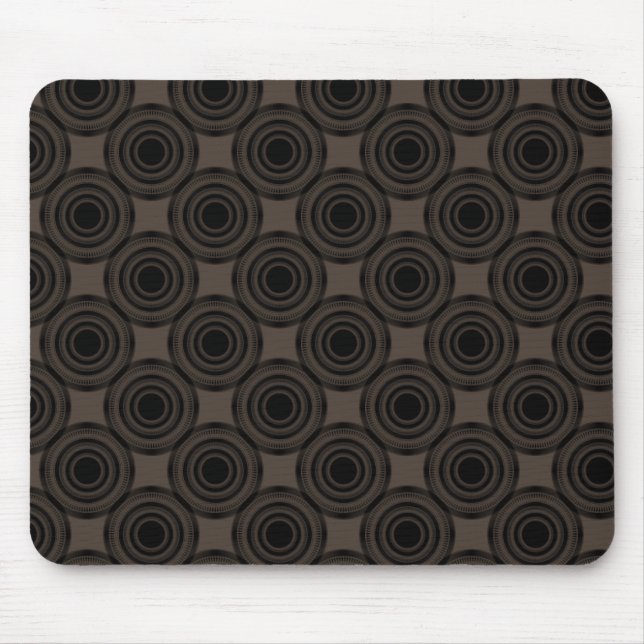 Uptown Trendy Circles Mousepad, Mocha Mouse Pad (Front)