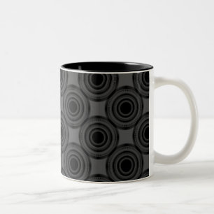 Uptown Trendy Circles Mug, Dark Grey Two-Tone Coffee Mug