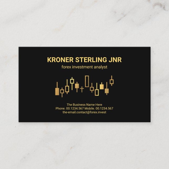 Uptrend Gold Stock Graph Financial Director Business Card (Front)