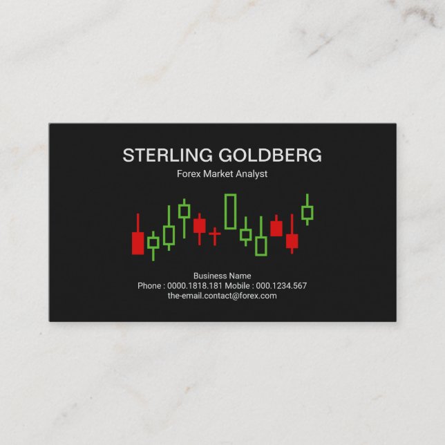Uptrend Movement Stock Exchange Graph Forex Dealer Business Card (Front)