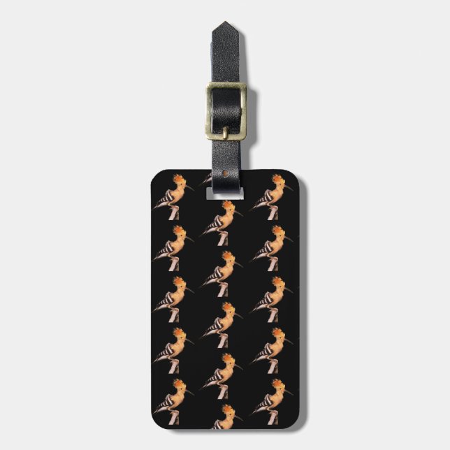 Upupa epops epops Tiled Pattern Luggage Tag (Front Vertical)