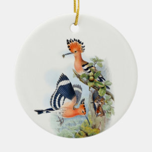 Upupa Epops Tree Ceramic Ornament
