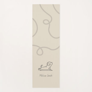 Upward Dog Pose Minimalistic Puppy Beige Custom Yoga Mat