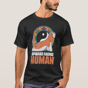Upward Facing Human Meditating Dog Workout Yoga In T-Shirt