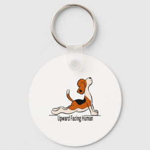 Upward Facing Human - Men Womens Funny Dog Yoga Pr Key Ring