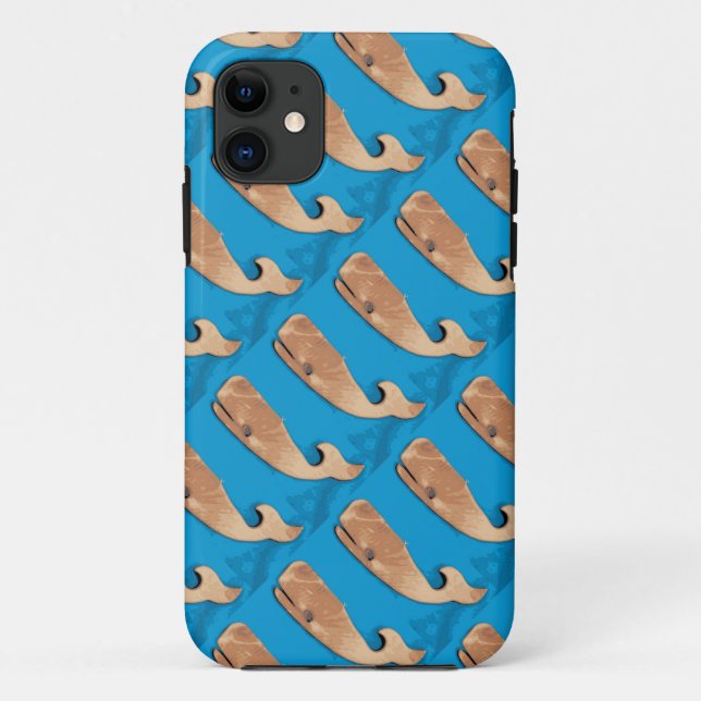 upward swimming whale pod case (Back)