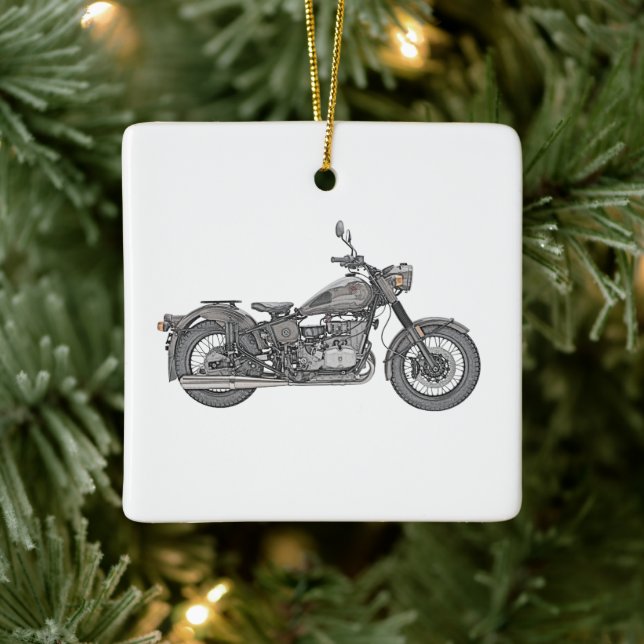 Ural Motorcycle Ceramic Ornament (Tree)