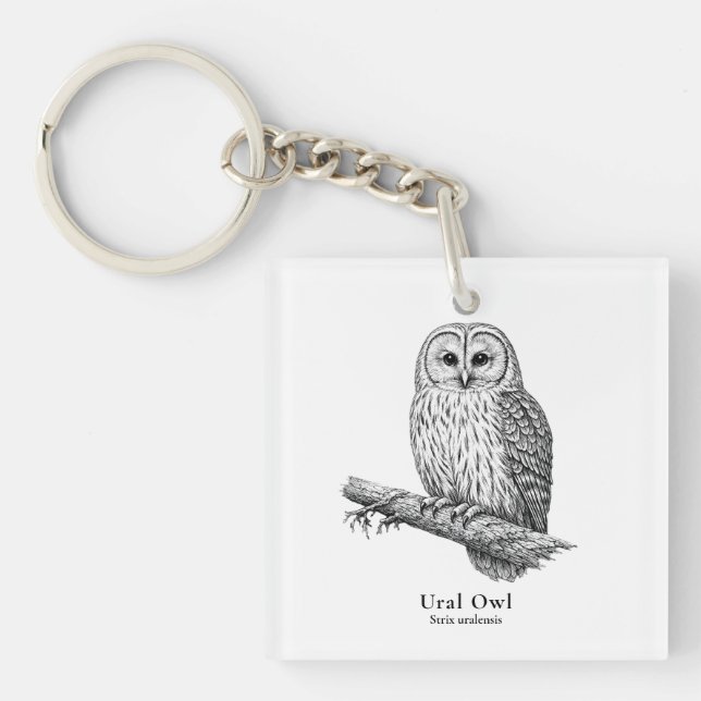Ural Owl Key Ring (Front)