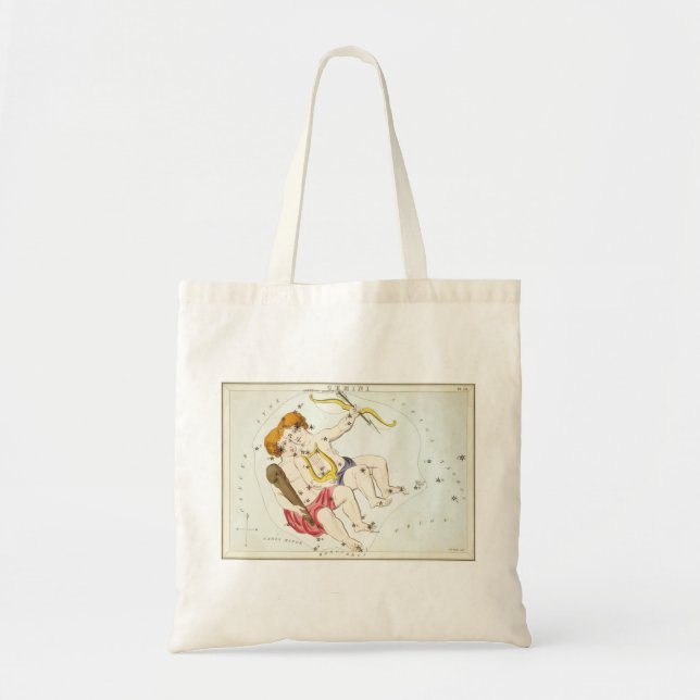 Urania's Mirror Gemini Constellation Antique Print Tote Bag (Front)